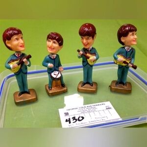 BEATLES BOBBLE HEAD 4" FIGURES MADE IN HONG KONG 1960'S